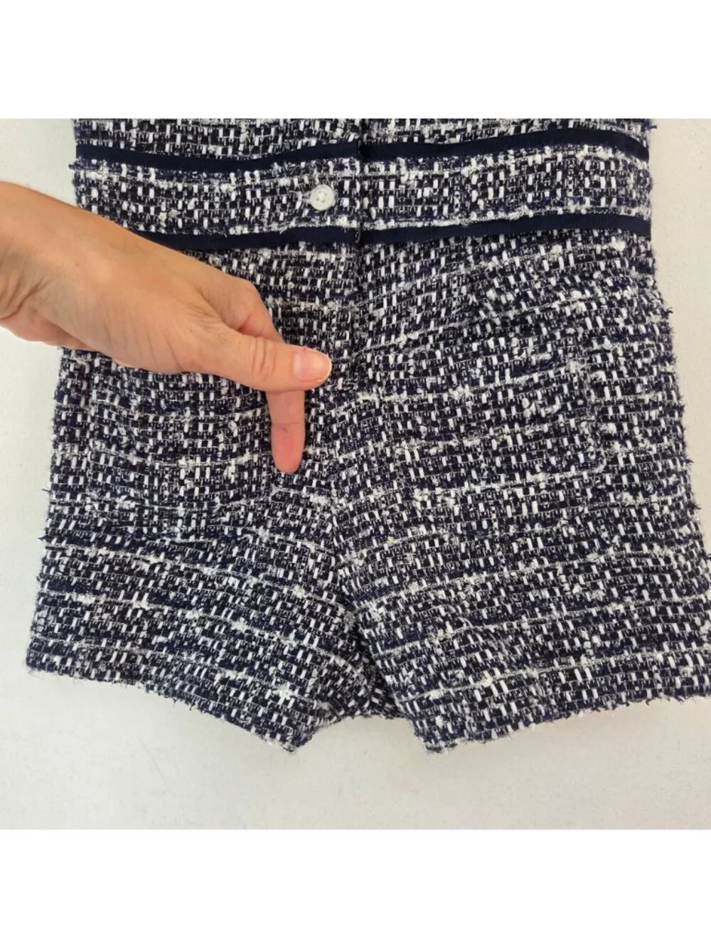 Janie and Jack Navy Blue Tweed Romper One Piece Outfit 12-18 Months